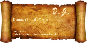 Dombai János névjegykártya